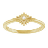 14K Yellow Gold .015 CT Natural Diamond Star Ring