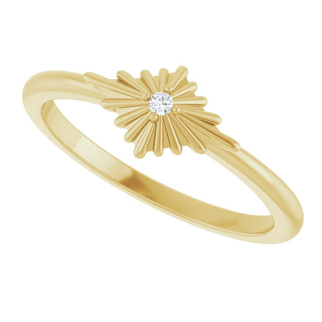 14K Yellow Gold .015 CT Natural Diamond Star Ring