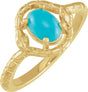 14K Yellow Natural Turquoise Snake Ring