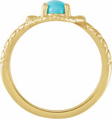 14K Yellow Natural Turquoise Snake Ring