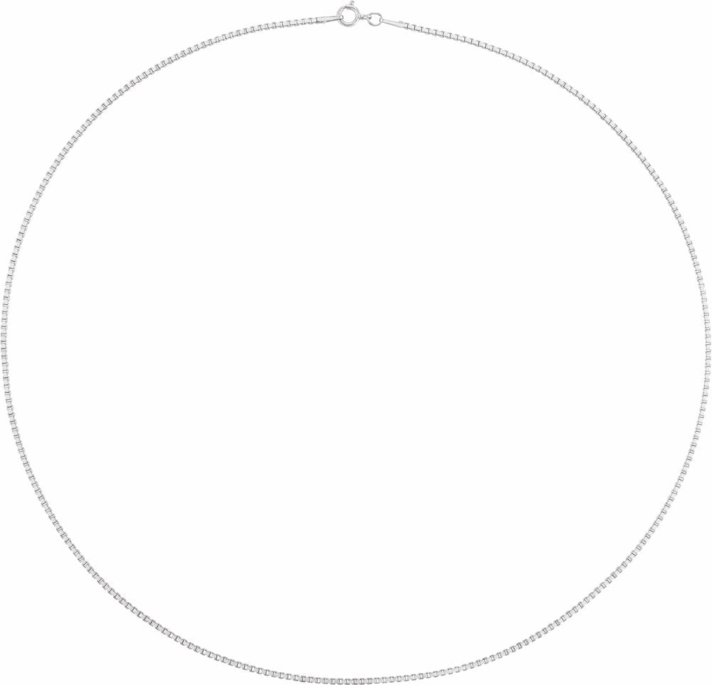 Rhodium-Plated Sterling Silver 1.3 mm Diamond-Cut Box 16" Chain