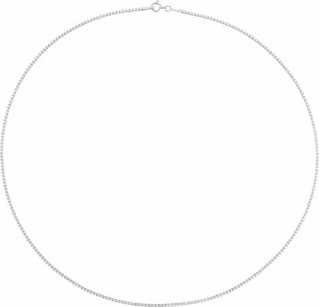 Rhodium-Plated Sterling Silver 1.3 mm Diamond-Cut Box 16" Chain