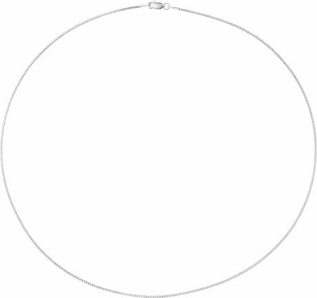 Rhodium-Plated Sterling Silver 1 mm Box 18" Chain