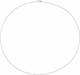 Rhodium-Plated Sterling Silver 1 mm Box 24" Chain