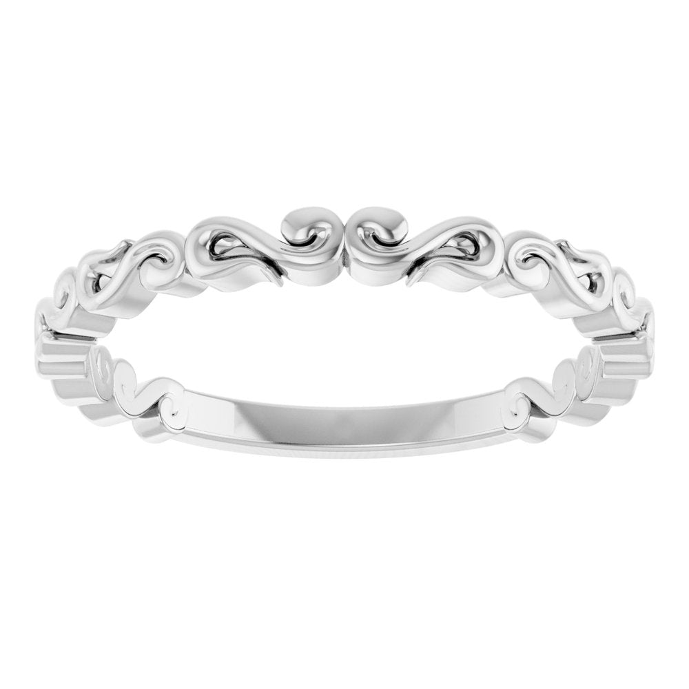 14K White Gold 2.18 mm Sculptural Band Size 7