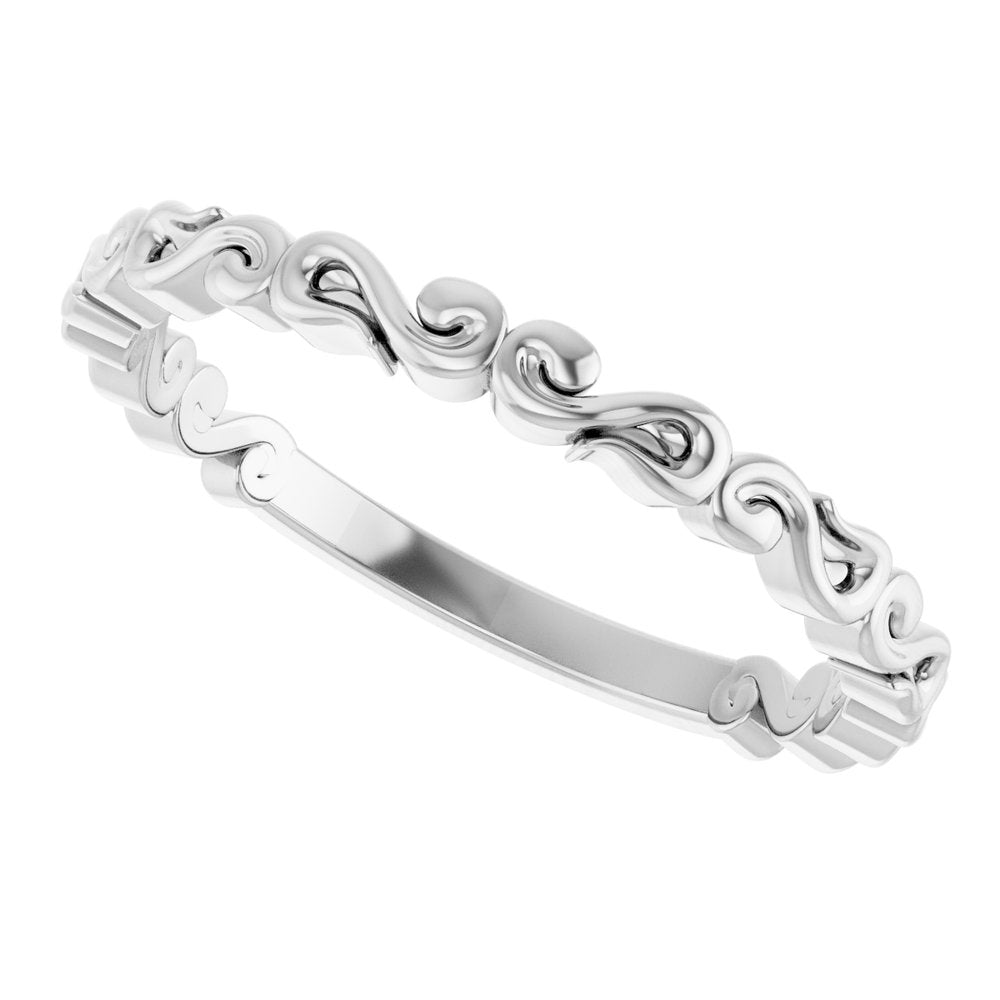 14K White Gold 2.18 mm Sculptural Band Size 7