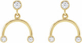 14K Yellow 1/5 Natural Diamond Mobile Earring