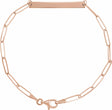 14K Rose Gold Engravable Bar 7" Bracelet