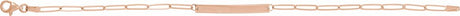 14K Rose Gold Engravable Bar 7" Bracelet