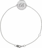 Sterling Silver Engravable Disc Adjustable 6 1/2-7 1/2" Bracelet