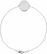 Sterling Silver Engravable Disc Adjustable 6 1/2-7 1/2" Bracelet