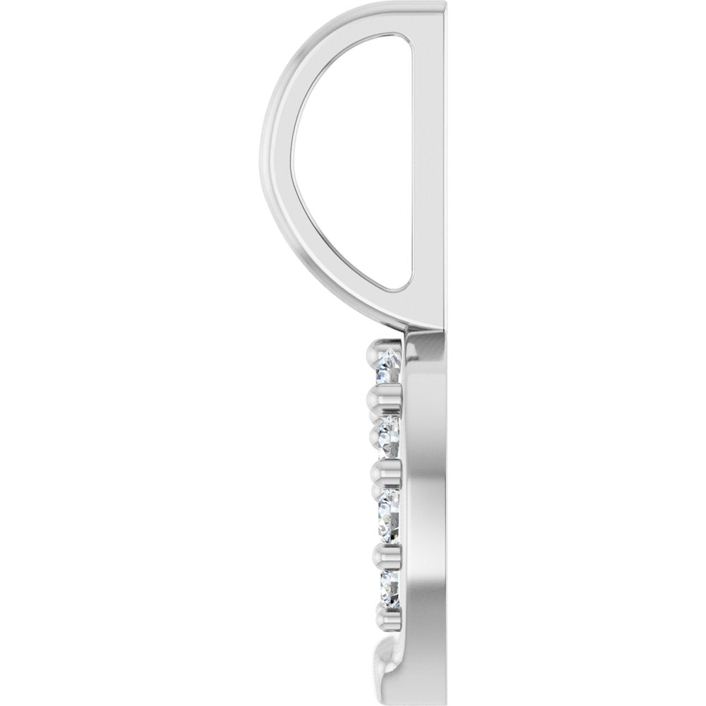 Sterling Silver 1/8 CTW Natural Diamond Horseshoe Charm/Pendant