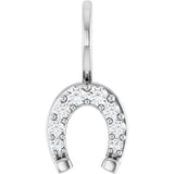 14K White 1/8 CTW Natural Diamond Horseshoe Charm/Pendant