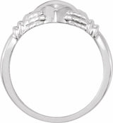 14K White Claddagh Ring Size 7