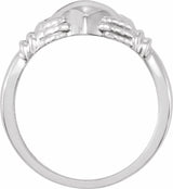 14K White Gold Claddagh Band Size 7