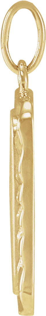 14K Yellow Gold Engravable Sunburst Pendant