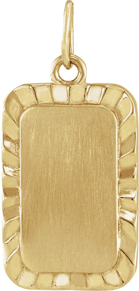 14K Yellow Gold Engravable Sunburst Pendant