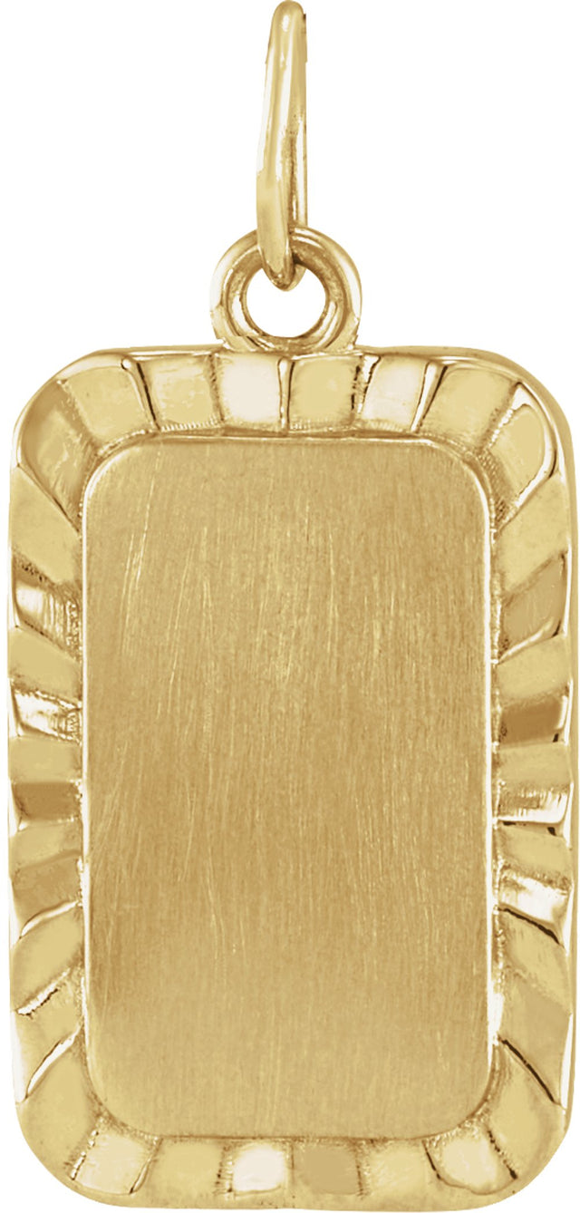 14K Yellow Gold Engravable Sunburst Pendant
