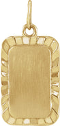 14K Yellow Gold Engravable Sunburst Pendant