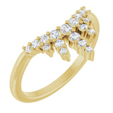 14K Yellow 1/4 CTW Natural Diamond Accented Contour Band