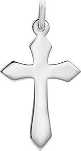 14K White Gold Cross Pendant