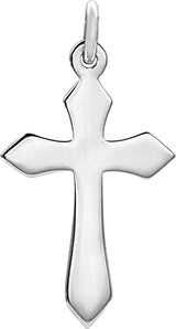 14K White Cross Pendant