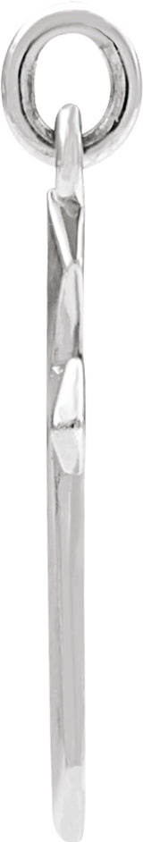 14K White Cross Pendant