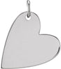 14K White Gold Engravable Sideways Heart Pendant