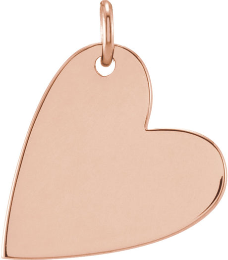 14K Rose Gold Engravable Sideways Heart Pendant