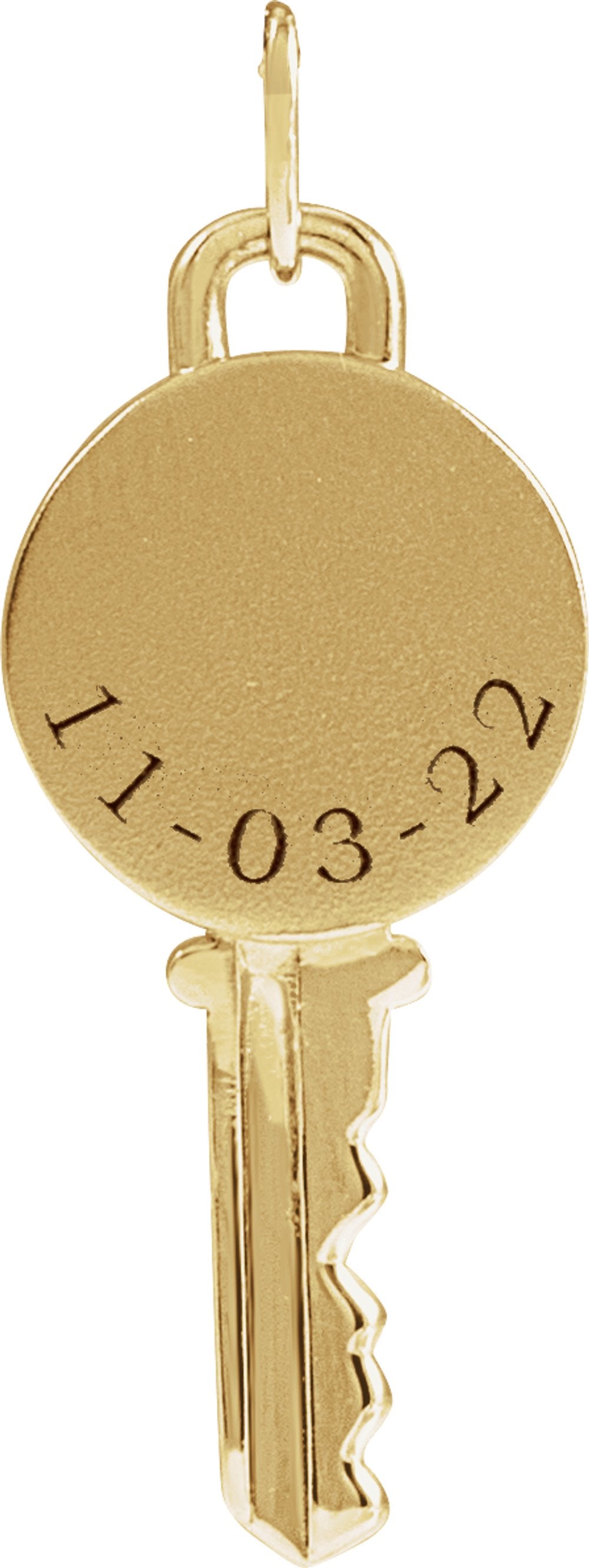 14K Yellow Engravable Key Pendant