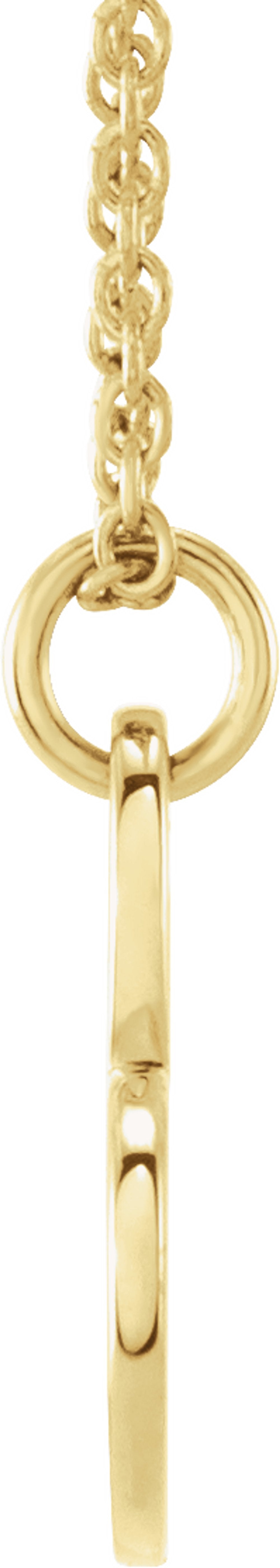 14K Yellow Gold Engravable Sideways Heart 16-18" Necklace