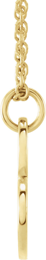 14K Yellow Gold Engravable Sideways Heart 16-18" Necklace