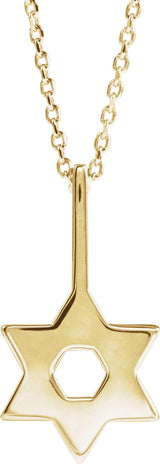 14K Yellow Star of David 16-18" Necklace