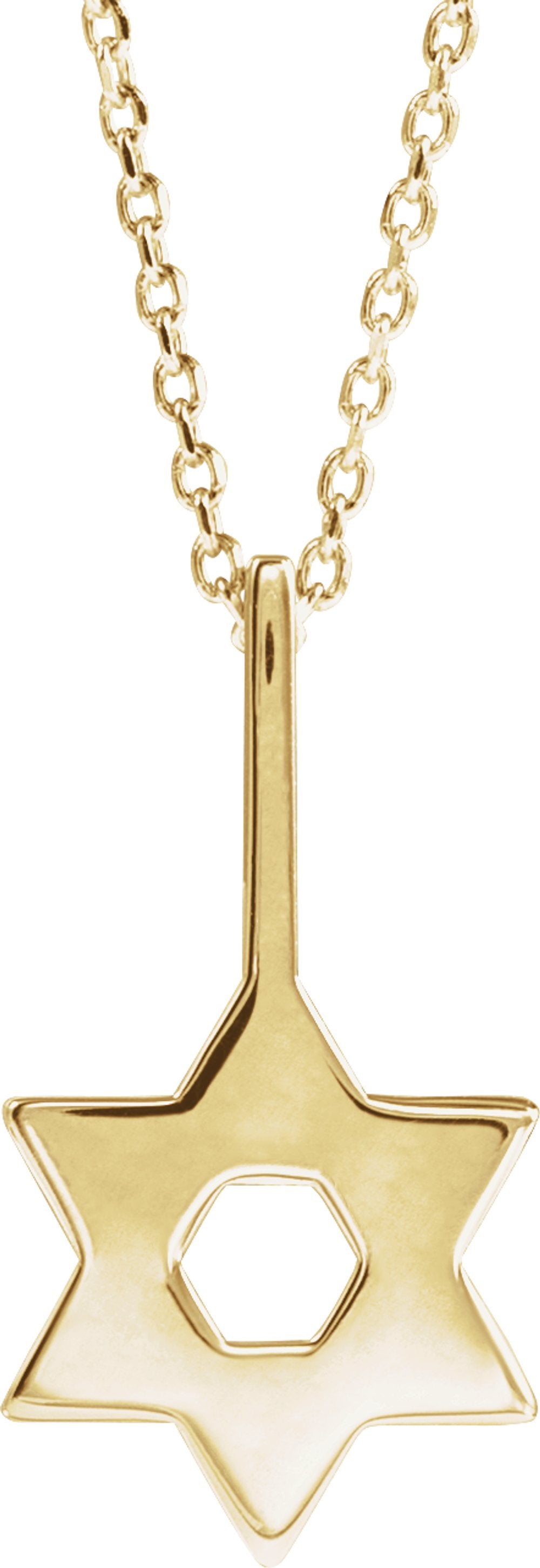 14K Yellow Star of David 16-18" Necklace