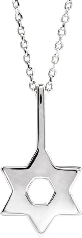 Sterling Silver Star of David 16-18" Necklace