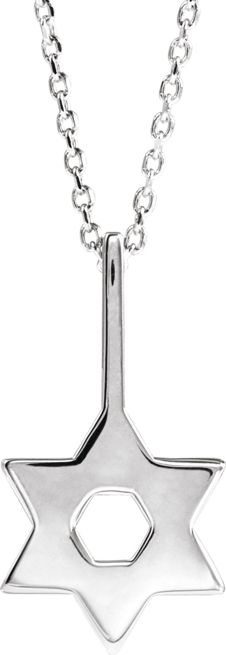 Sterling Silver Star of David 16-18" Necklace