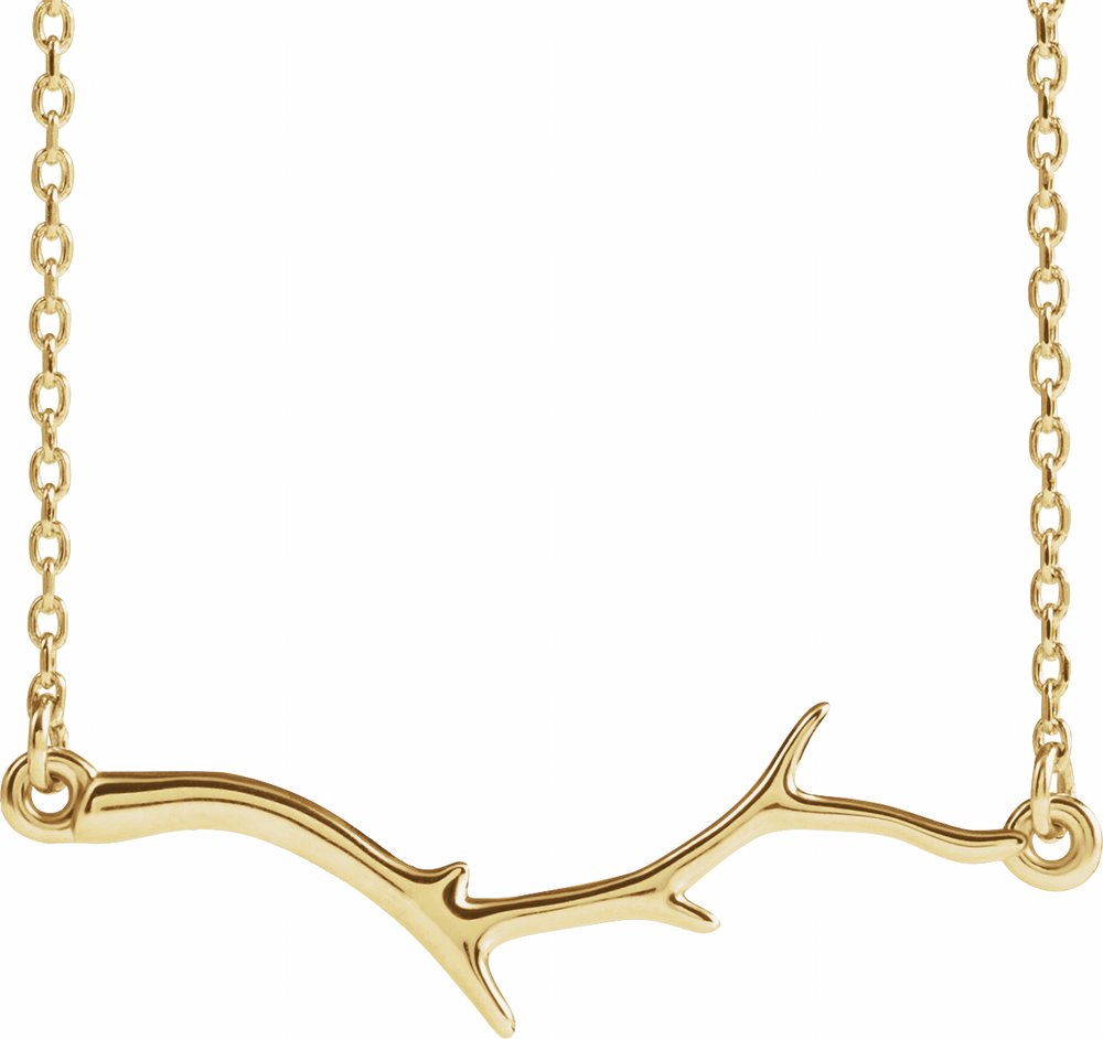 14K Yellow Branch Bar 16-18" Necklace