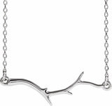 14K White Branch Bar 16-18" Necklace