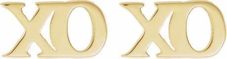 14K Yellow Petite "xo" Stud Earrings