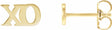 14K Yellow Petite "xo" Stud Earrings