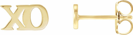 14K Yellow Petite "xo" Stud Earrings
