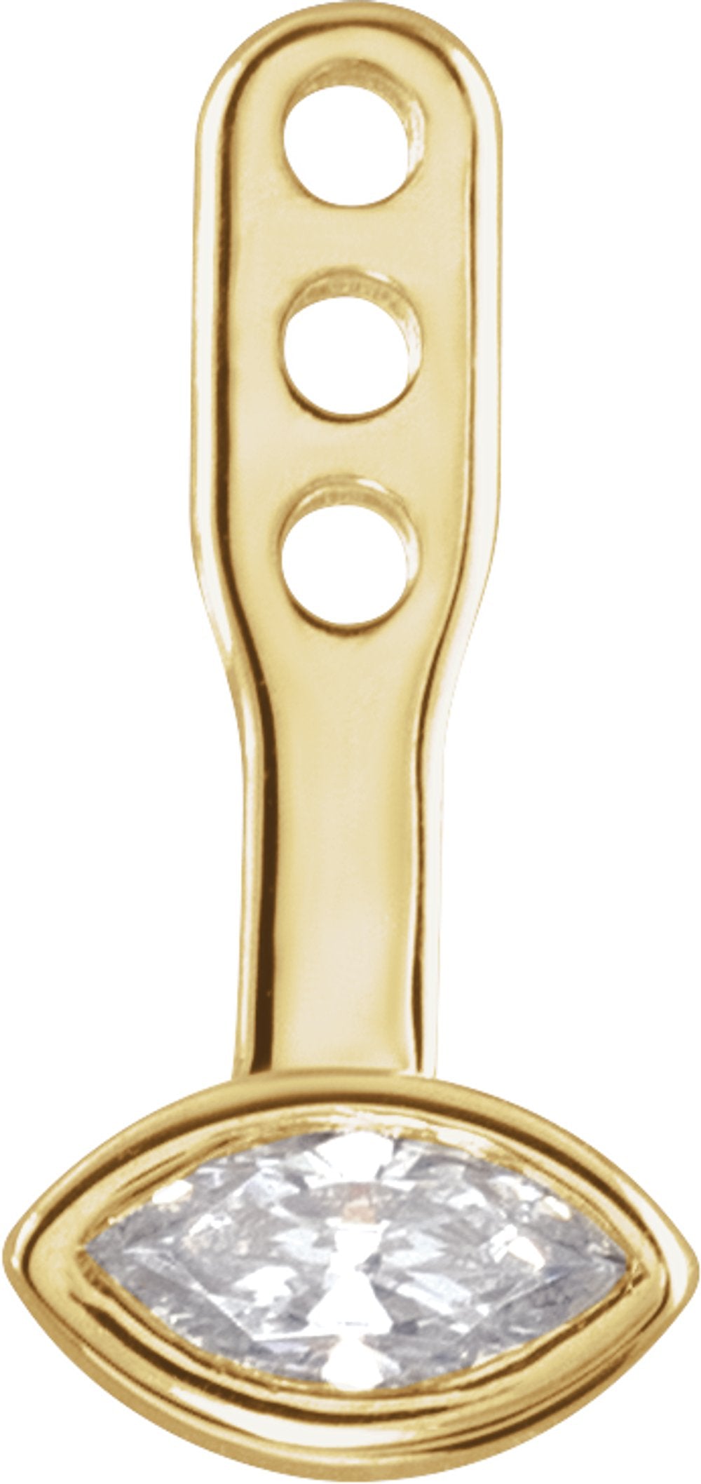 14K Yellow Gold 1/6 CTW Natural Diamond Front-Back Solitaire Earring Jackets