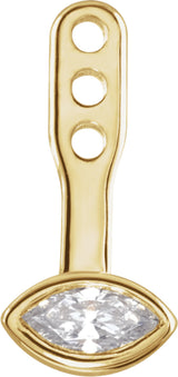 14K Yellow Gold 1/6 CTW Natural Diamond Front-Back Solitaire Earring Jackets