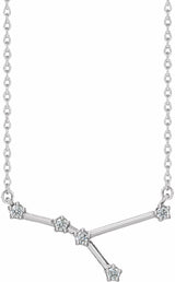 14K White 1/8 CTW Natural Diamond Cancer 16-18" Necklace