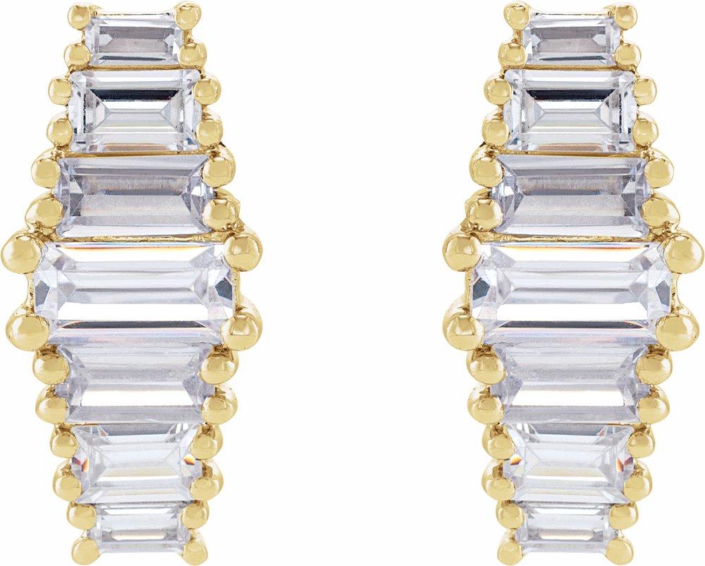 14K Yellow 1 1/2 CTW Lab-Grown Diamond Earrings