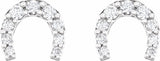 14K White 1/6 CTW Natural Diamond Horseshoe Earrings