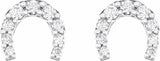 14K White Gold 1/6 CTW Natural Diamond Horseshoe Earrings