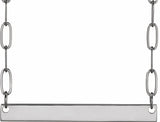 14K White Engravable Bar 16" Necklace