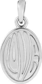 Sterling Silver Retro "Love" Pendant