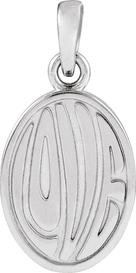 Sterling Silver Retro "Love" Pendant